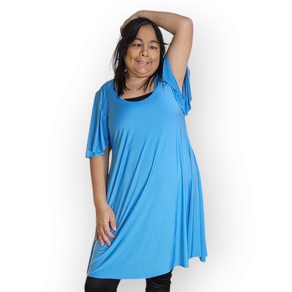 WOMENS BLUE DRESS SIZE LARGE - Picture 2 of 8